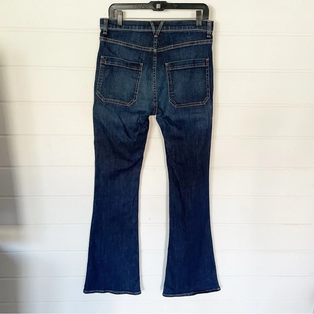 Veronica Beard Beverly Skinny Flare High Rise Jeans in Medium Wash Waist 32”